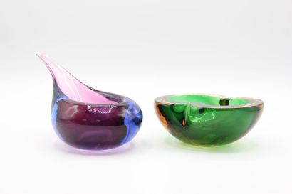 MURANO,

Deux vide-poches en verre. 

L'un...