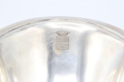 Oblong silver cup of slightly moved form.

Hallmark...