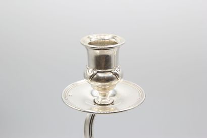 AUCOC

Silver candelabra with two intertwined...