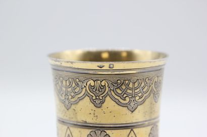 A vermeil tulip-shaped tumbler decorated...