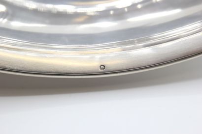 Oblong silver cup of slightly moved form.

Hallmark...