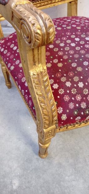 Paire de fauteuils à dossier plat en bois...