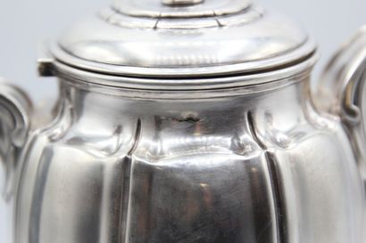Silver tea/coffee set with filet and hollow...