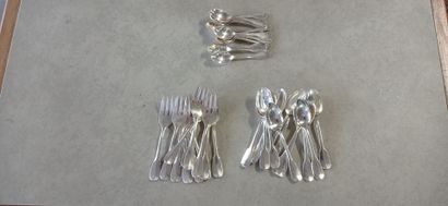 Important silver menagere, 172 pieces model...