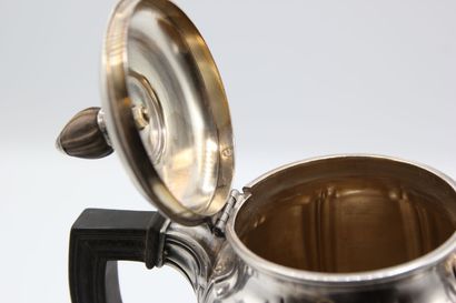 Silver tea/coffee set with filet and hollow...