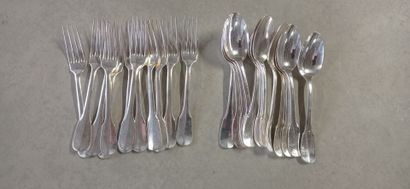 Important silver menagere, 172 pieces model...