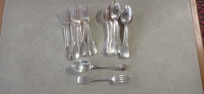 Important silver menagere, 172 pieces model...