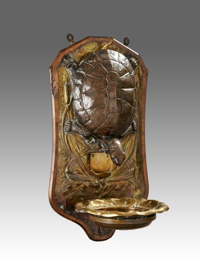 Wall fountain in copper or brass brassware...