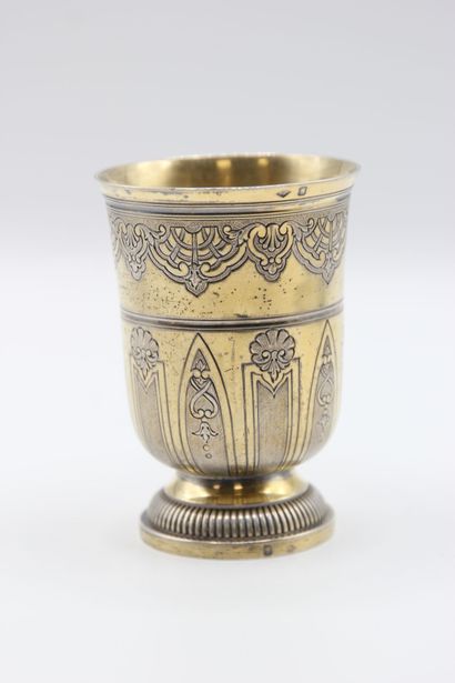 A vermeil tulip-shaped tumbler decorated...