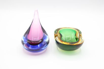 MURANO,

Deux vide-poches en verre. 

L'un...