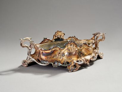 Jardinière de forme mouvementée en bronze...