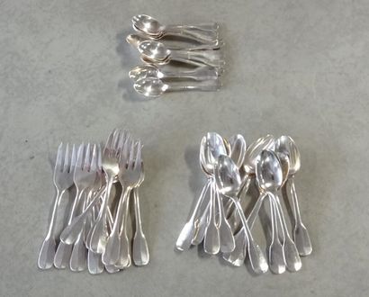 Important silver menagere, 172 pieces model...