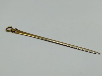 Grand coupe papier ou ouvre lettre en argent entièrement en...
