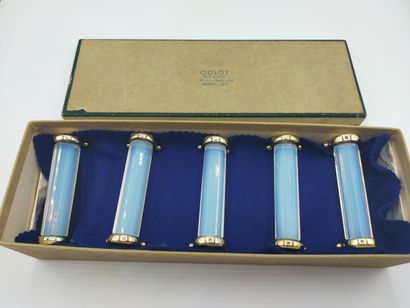 Service de porte-couteaux (12) en verre opalescent...