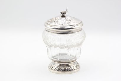 Bonbonnière couverte, corps en cristal, monture...