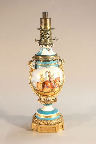Important pair of baluster vases mounted...