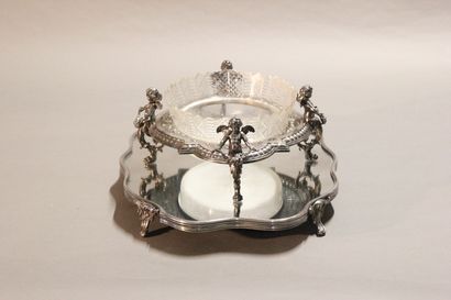 Table top in silver plated metal in two parts.

The...