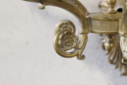 Pair of sconces with four lights in chased...