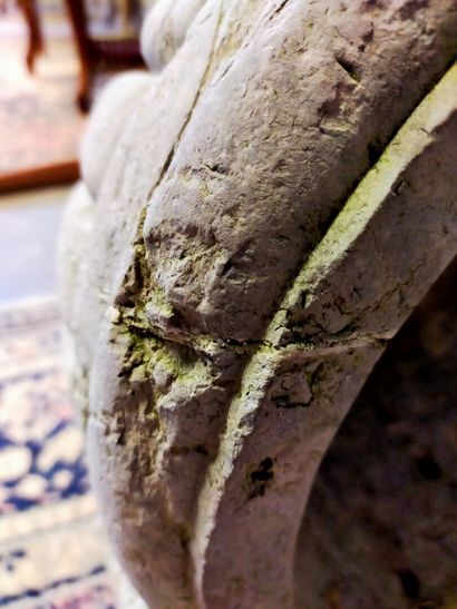 Marble stone stoup of circular shape

Decorated...