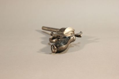 Pistol with pin.

Barrel with 6 shots.

Wooden...