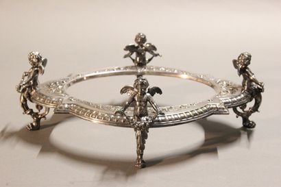 Table top in silver plated metal in two parts.

The...