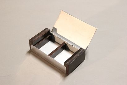 Modernist card box made of rosewood and chromed...