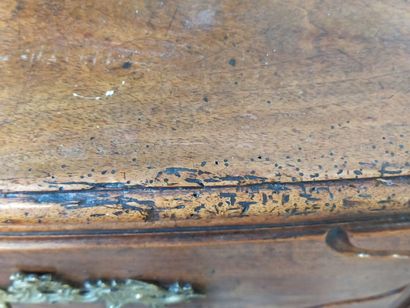 Molded walnut chest of drawers of slightly...