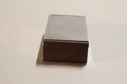 Modernist card box made of rosewood and chromed...