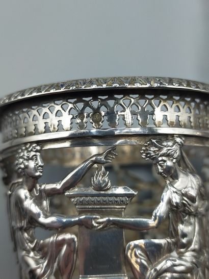 PARIS 1819-38.

Pair of double silver salerons...