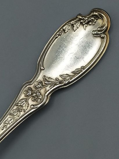 Silver household with violin spatula, foliage...