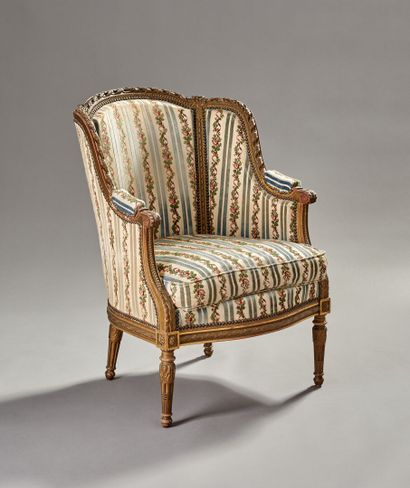 Large and high shepherd's chair in molded...