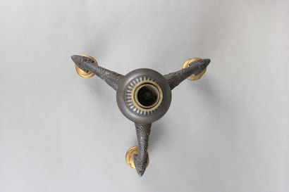 Pair of candelabras with four lights in chased,...