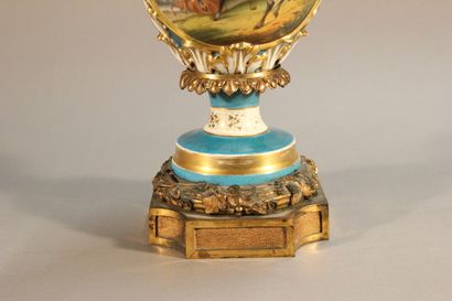 Important pair of baluster vases mounted...
