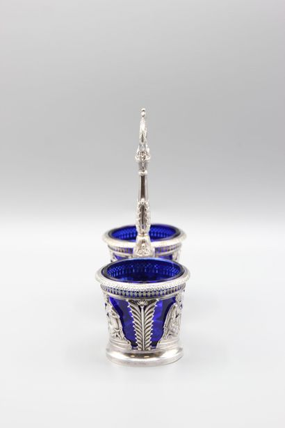 PARIS 1819-38.

Pair of double silver salerons...