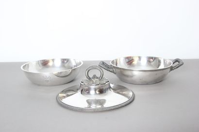 Silver covered vegetable dish.

Body and...