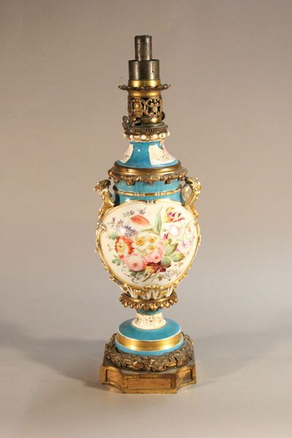 Important pair of baluster vases mounted...