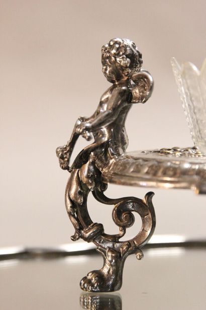 Table top in silver plated metal in two parts.

The...