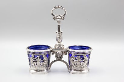 PARIS 1819-38.

Pair of double silver salerons...