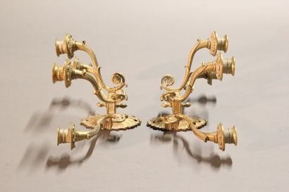 Pair of sconces with four lights in chased...
