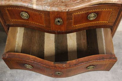 Chest of drawers curved all sides in rosewood...