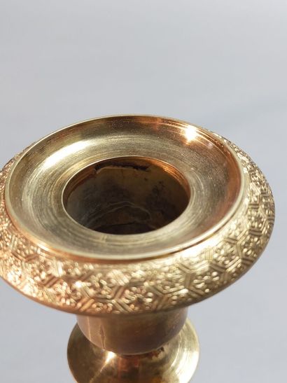 Pair of ormolu and chased bronze torches....