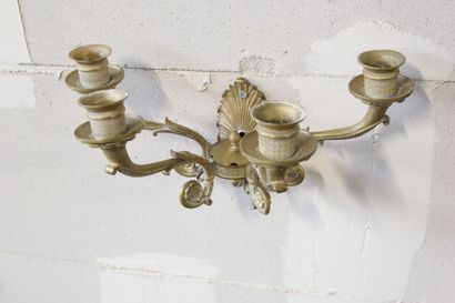 Pair of sconces with four lights in chased...