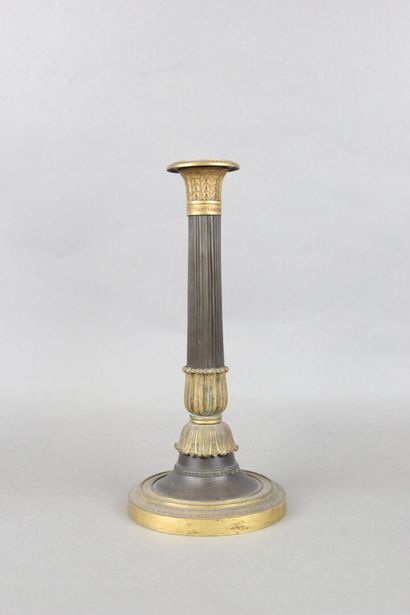 Pair of candelabras with four lights in chased,...