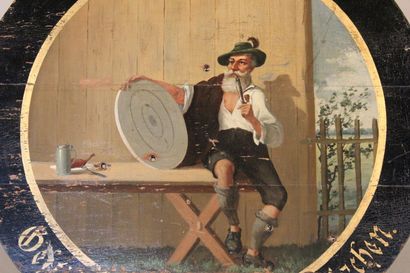 Curious shooting target of circular shape.

Painted...
