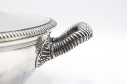 Silver covered vegetable dish.

Body and...