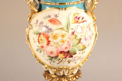 Important pair of baluster vases mounted...