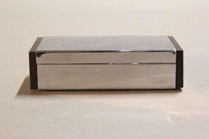 Modernist card box made of rosewood and chromed...
