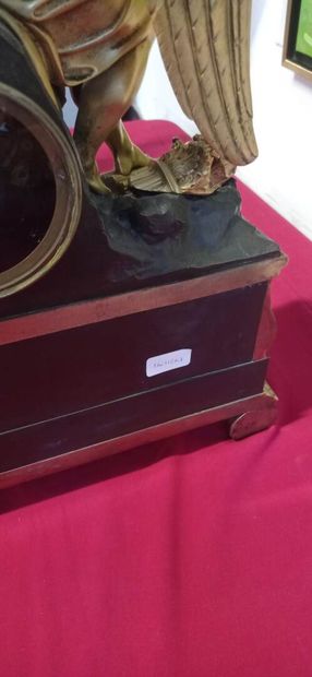 Important mantelpiece in bronze with double...