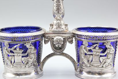 PARIS 1819-38.

Pair of double silver salerons...