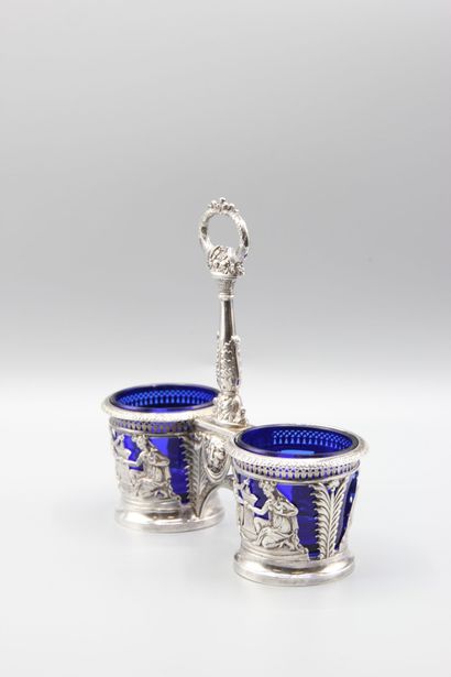 PARIS 1819-38.

Pair of double silver salerons...